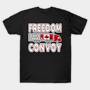 FREEDOM CONVOY TO OTTAWA CANADA JANUARY 29 2022 WHITE LETTERS T-Shirt